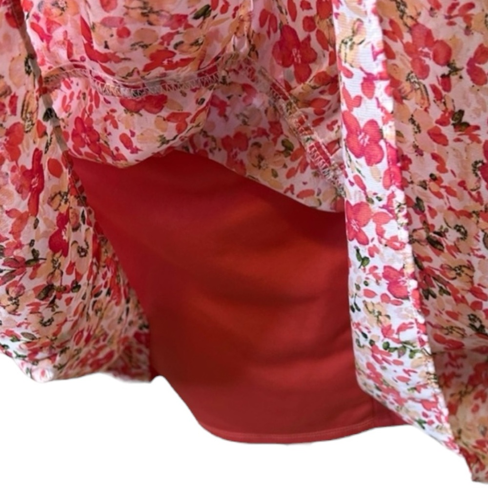 JUST…TAYLOR Floral Flouncy Mini Dress in Pinks  and Peach Size 16 -- SUPER CUTE! - Picture 9 of 12